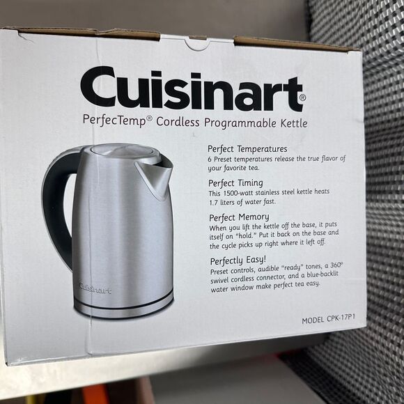 Cuisinart PerfecTemp Cordless Programmable Kettle New 1.7 Liter Capacity CPK17P1 - Picture 5 of 10